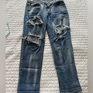Women’s Distressed Blue Jeans